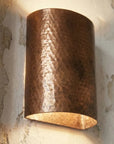 Handmade Hammered Copper Cylinder Wall Sconce – Rustic Up & Down Light