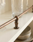 Burnished Copper Shelf Guard Rail for Kitchen Cabinets