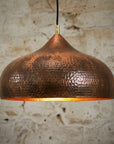Handcrafted Hammered Copper Dome Pendant Light for Farmhouse Kitchen