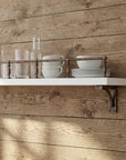 Handmade Aged Copper Gallery Rail for Kitchen Shelves