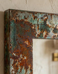 Oxidized Copper Wall Mirror – Rustic Verdigris Frame