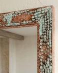 Verdigris Copper Wall Mirror – Artisan Patina Vanity Decor