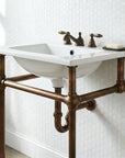 Aged Copper Console Sink Stand – Rustic Vanity Frame