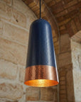 Handcrafted Black Hammered Copper Pendant Light for Kitchen Island