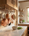 Aged Copper Under Cabinet Pot Rail with S Hooks
