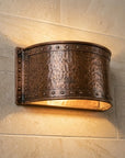 Handmade Hammered Copper Wall Sconce for Rustic Indoor & Outdoor Lighting