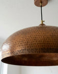 Handmade Hammered Copper Dome Pendant Light for Kitchen Island