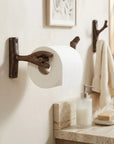 Rustic Copper Branch Toilet Paper Holder – Wall Mount Bath Rail