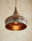 Handmade Oxidized Copper Dome Pendant Light – Rustic Farmhouse Lamp
