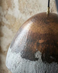 Handmade Oxidized Copper Dome Pendant Light for Rustic Interiors