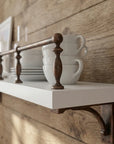 Handmade Aged Copper Gallery Rail for Kitchen Shelves