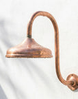 Handmade Copper Rain Shower with Curved Wall Arm