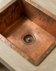 Handmade Rectangular Copper Vessel Sink for Rustic Bathrooms