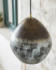Handmade Oxidized Copper Teardrop Pendant Light – Rustic Ceiling Lamp