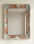 Verdigris Copper Wall Mirror – Artisan Patina Vanity Decor