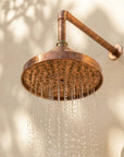 Handcrafted Aged Copper Rain Shower Head – Wall Mount