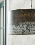 Handmade Oxidized Copper Drum Pendant Light for Kitchen Island