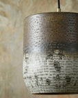 Handmade Oxidized Copper Drum Pendant Light – Rustic Ceiling Lamp