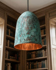 Oxidized Copper Pendant Light – Handmade Rustic Hanging Lamp