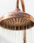 Handmade Copper Rain Shower with Curved Wall Arm
