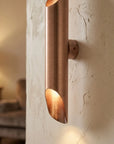 Handcrafted Copper Cylinder Wall Lamp – Dual Beam Sconce