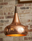 Handmade Hammered Copper Pendant Light – Rustic Kitchen Ceiling Lamp