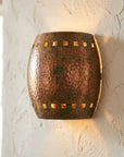 Handmade Hammered Copper Wall Sconce – Rustic Patina Wall Light