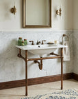 Aged Copper Console Sink Stand – Rustic Vanity Frame