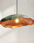 Handmade Green Patina Copper Pendant Light – Organic Sculptural Lamp