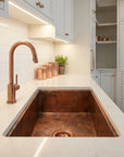 Hammered Aged Copper Undermount Kitchen Sink