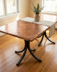 Handcrafted Hammered Copper Dining Table – Rustic Metal Top