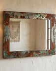 Oxidized Copper Wall Mirror – Rustic Verdigris Frame