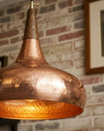 Handmade Hammered Copper Pendant Light – Rustic Kitchen Ceiling Lamp