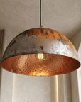 Handcrafted Aged Copper Dome Pendant Light for Kitchen Island