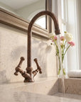Handcrafted Oil Rubbed Bronze Bathroom Faucet with Cross Handles