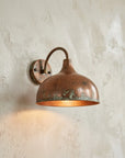 Handmade Hammered Copper Wall Sconce – Rustic Outdoor Patio Light