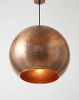 Handcrafted Hammered Copper Globe Pendant Light