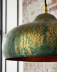 Handmade Verdigris Copper Pendant Lamp for Kitchen Island