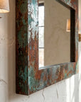 Oxidized Copper Wall Mirror – Rustic Verdigris Frame
