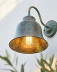 Handmade Verdigris Copper Wall Sconce – Rustic Outdoor Barn Light