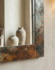 Oxidized Copper Vanity Mirror – Wabi Sabi Wall Decor