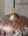 Handmade White Patina Copper Pendant Light – Rustic Kitchen Lamp
