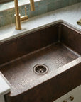 Dark Hammered Copper Farmhouse Apron Kitchen Sink