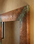 Hammered Copper Wall Mirror – Rustic Patina Vanity Frame