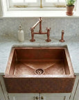 Premium Hammered Copper Farmhouse Sink