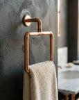Copper Pipe Towel Ring – Industrial Wall Mounted Bath Holder