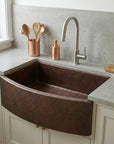 Rounded Front Copper Farmhouse Kitchen Sink