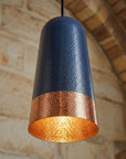 Handcrafted Black Hammered Copper Pendant Light for Kitchen Island