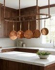 Rustic Copper Oval Pot Hanger – Ceiling Rack with Hooks