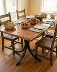 Handcrafted Hammered Copper Dining Table – Rustic Metal Top